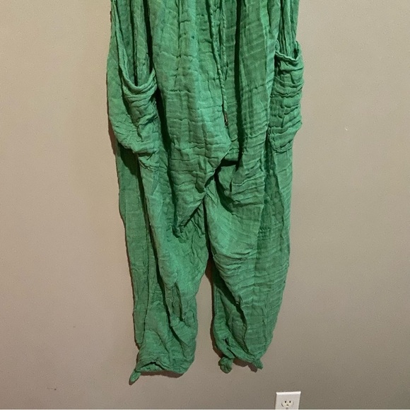 New! Free People free-est Knot It Up Low-back Jumpsuit in Green 28072 - Picture 6 of 13